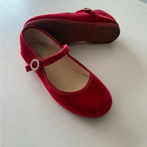 Elegant Red Velvet Kids Shoes